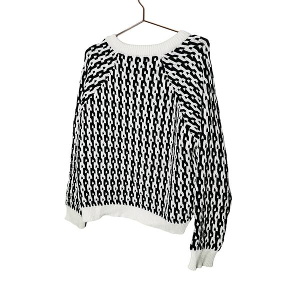 DEREK LAM 10 Crosby Sawyer Black Ivory Long Sleeves Gold Button Sweater Size XXL - Picture 7 of 12